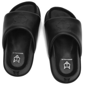 Naked Wolfe- Velma Slippers Black Padded Strap Size US 10